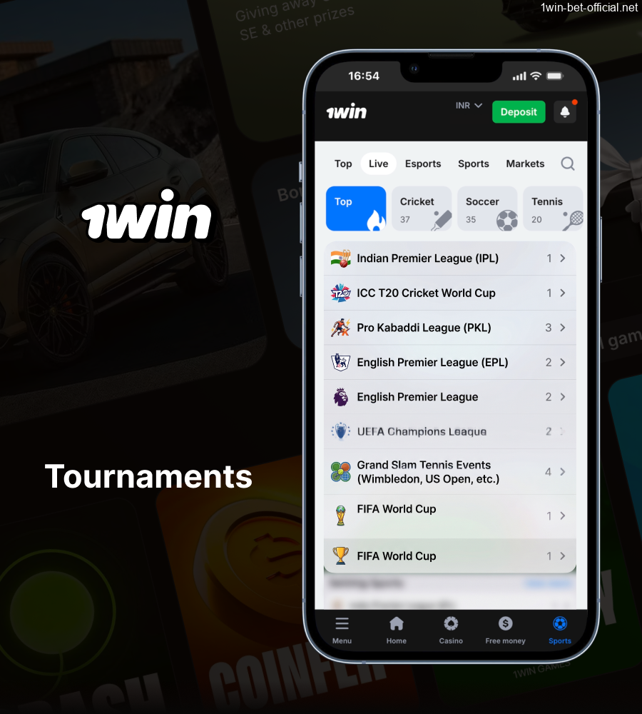 1win popular tournaments for Indian sports bettors