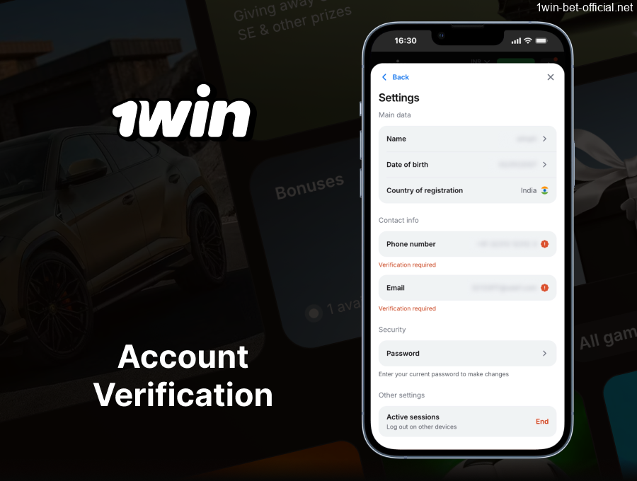 1win account verification and profile security
