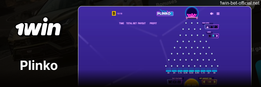 Plinko ball drop game at 1win casino