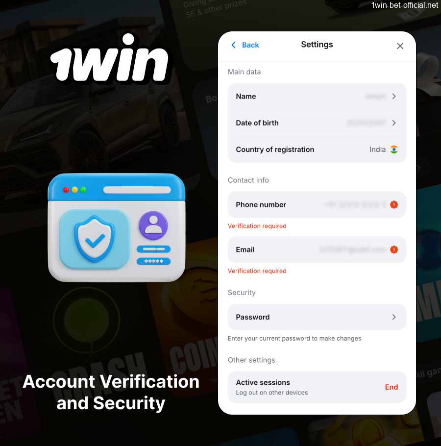 Account verification and security at 1win